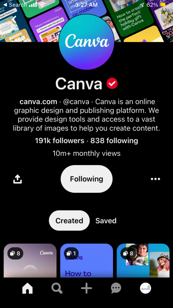 Canva Pinterest Snapshot